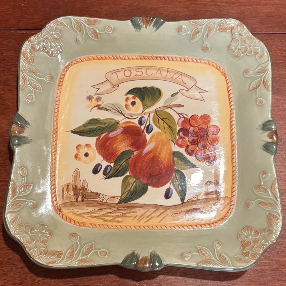 Certified Pamela Gladding Toscana Square 13” Square Decorative Service Platter